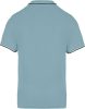 Kariban kontrasztcsíkos férfi rövid ujjú galléros piké póló KA250, Sky Blue/Navy/White-2XL