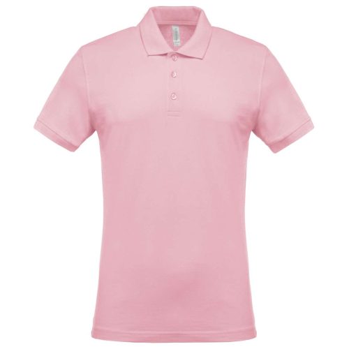 Kariban férfi galléros piké póló, rövid ujjú KA254, Pale Pink-M