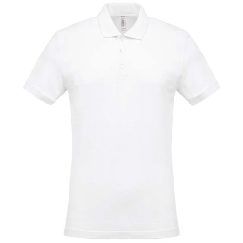 Kariban férfi galléros piké póló, rövid ujjú KA254, White-L