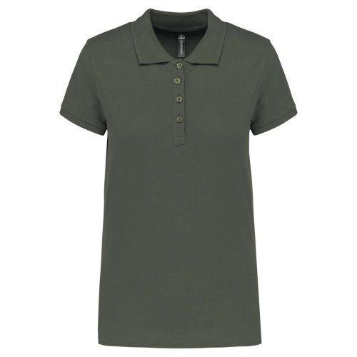 Kariban galléros Női piké póló, rövid ujjú KA255, Dark Khaki-2XL