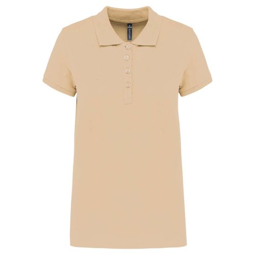 Kariban galléros Női piké póló, rövid ujjú KA255, Light Sand-2XL