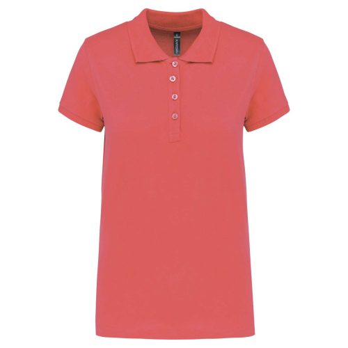 Kariban galléros Női piké póló, rövid ujjú KA255, True Coral-2XL