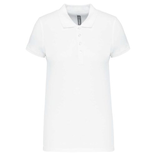 Kariban galléros Női piké póló, rövid ujjú KA255, White-L