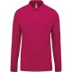 Kariban férfi galléros hosszú ujjú piké póló KA256, Fuchsia-2XL