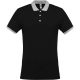 Kariban férfi galléros piké póló, kontrasztos passzékkal KA258, Black/Oxford Grey-2XL