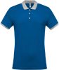 Kariban férfi galléros piké póló, kontrasztos passzékkal KA258, Light Royal Blue/Oxford Grey-3XL