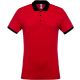 Kariban férfi galléros piké póló, kontrasztos passzékkal KA258, Red/Black-2XL
