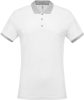 Kariban férfi galléros piké póló, kontrasztos passzékkal KA258, White/Oxford Grey-3XL