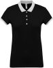 Kariban galléros Női piké póló, kontrasztos passzékkal KA259, Black/Oxford Grey-S