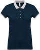 Kariban galléros Női piké póló, kontrasztos passzékkal KA259, Navy/Oxford Grey-2XL