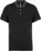 Kariban galléros jersey férfi póló, kontrasztos gallérral KA260, Black/Dark Grey Heather-L