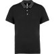 Kariban galléros jersey férfi póló, kontrasztos gallérral KA260, Black/Dark Grey Heather-L