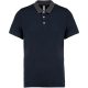 Kariban galléros jersey férfi póló, kontrasztos gallérral KA260, Navy/Dark Grey Heather-S