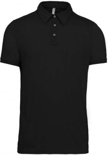 Kariban férfi galléros rövid ujjú jersey póló KA262, Black-2XL