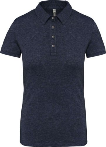 Kariban galléros Női rövid ujjú jersey póló KA263, French Navy Heather-L