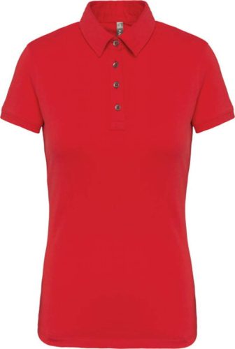 Kariban galléros Női rövid ujjú jersey póló KA263, Red-2XL