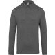 Kariban férfi galléros hosszú ujjú jersey póló KA264, Grey Heather-3XL