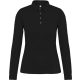 Kariban galléros Női hosszú ujjú jersey póló KA265, Black-2XL