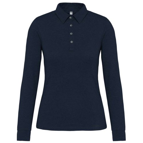 Kariban galléros Női hosszú ujjú jersey póló KA265, Navy-L