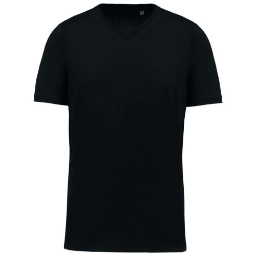 Kariban férfi V-nyakú pamut póló, Supima pamutból KA3002, Black-3XL