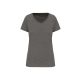 Kariban V-nyakú pamut Női póló, Supima pamutból KA3003, Grey Heather-XS