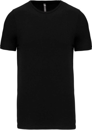 Kariban férfi rövid ujjú környakas sztreccs póló KA3012, Black-3XL