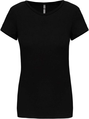 Kariban rövid ujjú környakas sztreccs Női póló KA3013, Black-2XL