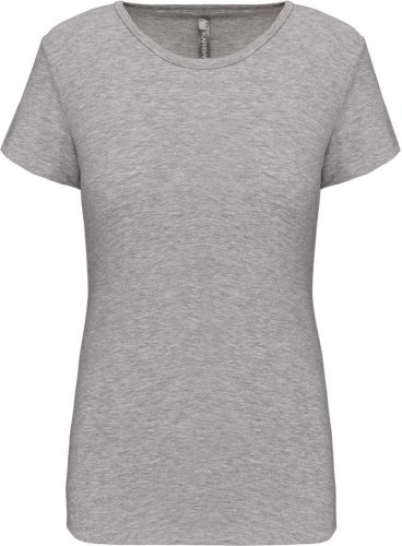 Kariban rövid ujjú környakas sztreccs Női póló KA3013, Light Grey Heather-XL