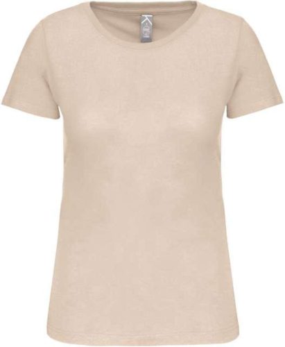 Kariban organikus kereknyakú rövid ujjú Női póló KA3026IC, Light Sand-XL