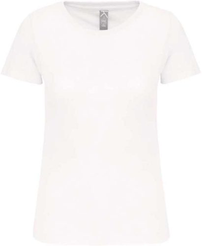Kariban organikus kereknyakú rövid ujjú Női póló KA3026IC, White-M