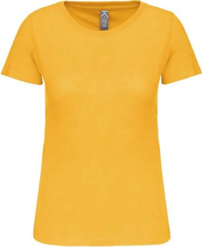 Kariban organikus kereknyakú rövid ujjú Női póló KA3026IC, Yellow-L