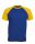 Kariban raglán ujjú kétszínű baseball férfi póló KA330, Royal Blue/Yellow-L