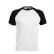 Kariban raglán ujjú kétszínű baseball férfi póló KA330, White/Black-2XL