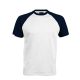 Kariban raglán ujjú kétszínű baseball férfi póló KA330, White/Navy-2XL