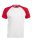 Kariban raglán ujjú kétszínű baseball férfi póló KA330, White/Red-2XL