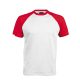 Kariban raglán ujjú kétszínű baseball férfi póló KA330, White/Red-2XL