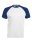 Kariban raglán ujjú kétszínű baseball férfi póló KA330, White/Royal Blue-2XL