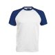 Kariban raglán ujjú kétszínű baseball férfi póló KA330, White/Royal Blue-M