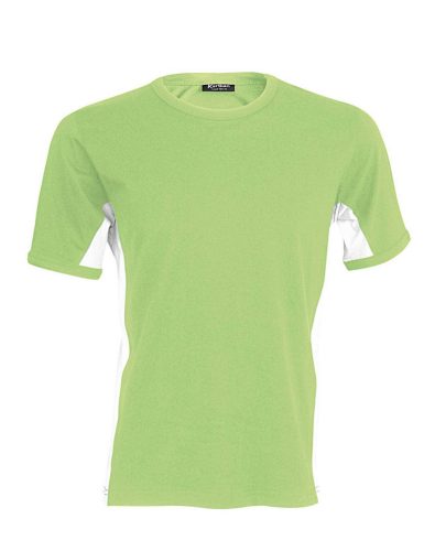 Kariban rövid ujjú - TIGER - kétszínű férfi póló KA340, Lime/White-2XL