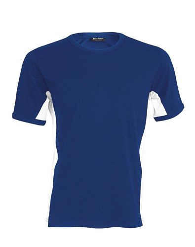 Kariban rövid ujjú - TIGER - kétszínű férfi póló KA340, Royal Blue/White-L