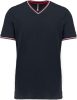 Kariban V-nyakú férfi piké póló KA374, Navy/Red/White-3XL