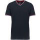 Kariban V-nyakú férfi piké póló KA374, Navy/Red/White-3XL