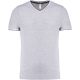 Kariban V-nyakú férfi piké póló KA374, Oxford Grey/Navy/White-3XL