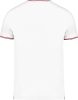 Kariban V-nyakú férfi piké póló KA374, White/Navy/Red-L