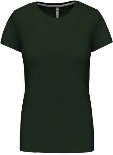 Kariban rövid ujjú környakas Női pamut póló KA380, Forest Green-XL