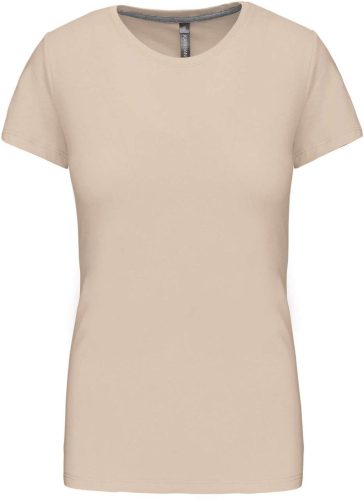 Kariban rövid ujjú környakas Női pamut póló KA380, Light Sand-XL