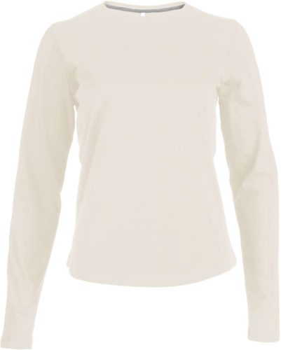 Kariban hosszú ujjú kereknyakú Női pamut póló KA383, Light Sand-XL