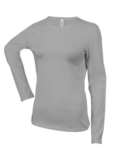 Kariban hosszú ujjú kereknyakú Női póló KA383, Oxford Grey-M