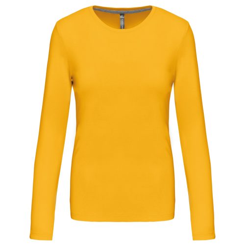 Kariban hosszú ujjú kereknyakú Női pamut póló KA383, Yellow-2XL