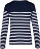 Kariban Női hosszú ujjú, csíkos pamut póló KA386, Striped Navy/White-2XL